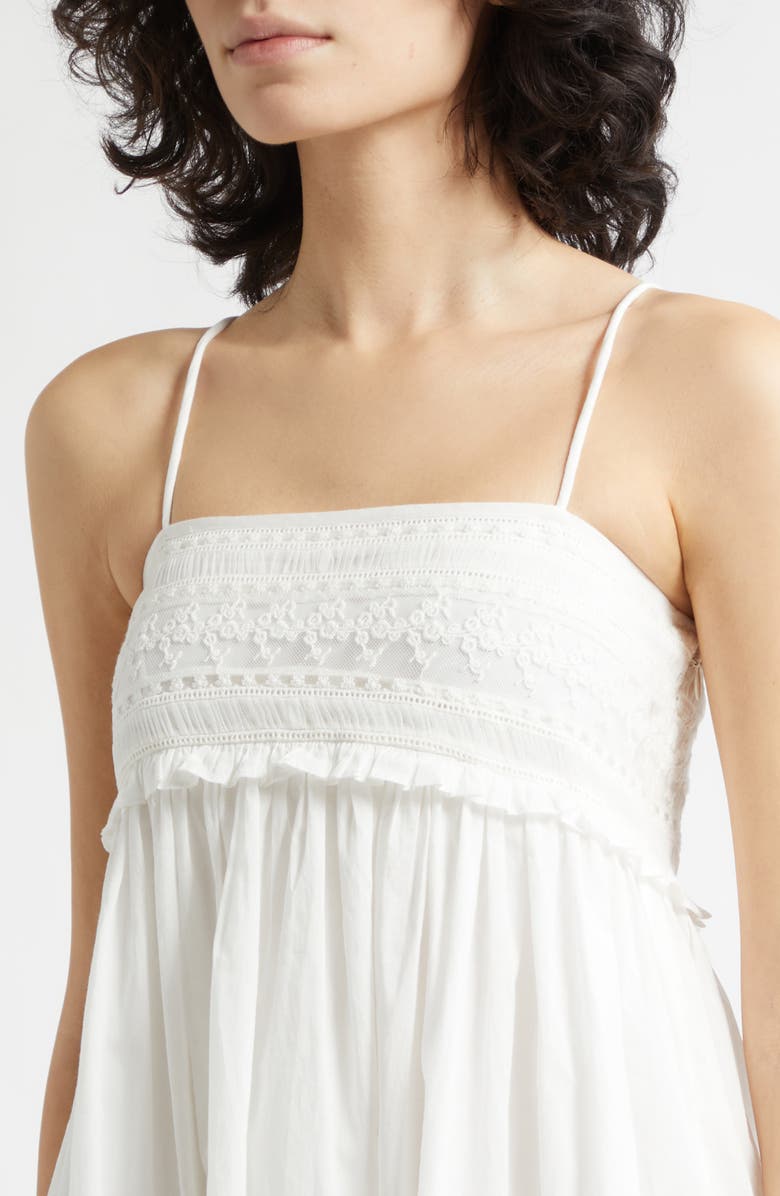 POSSE Danielle Embroidered Ruffle Cotton Sundress, Alternate, color, Vintage White