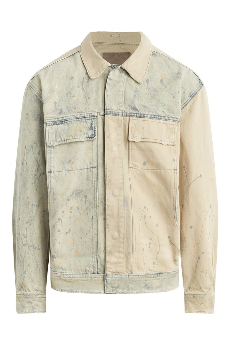 Boxy Denim Trucker Jacket, Alternate, color, TAN ACID