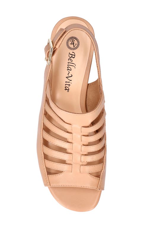 Bella Vita Yakira Strappy Wedge Sandal In Natural Leather