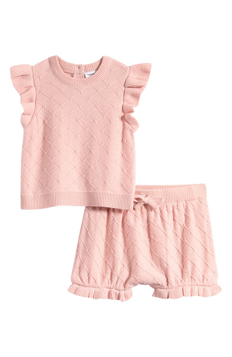 Nordstrom Flutter Sleeve Sweater & Bubble Shorts Set, Main, color, 
