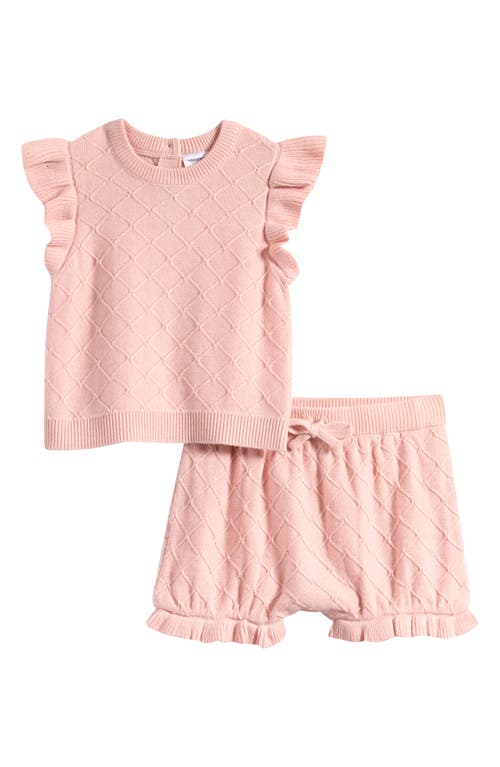 NORDSTROM NORDSTROM FLUTTER SLEEVE SWEATER & BUBBLE SHORTS SET 