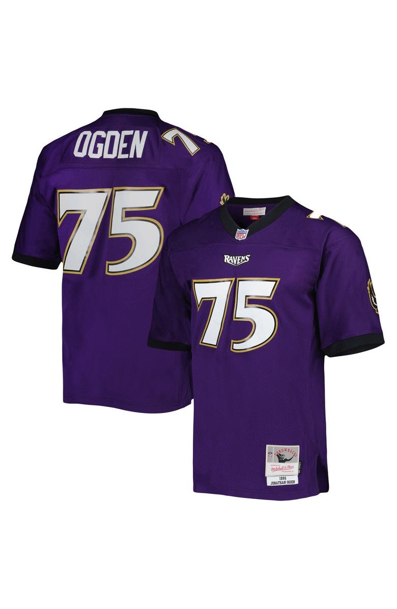 Mitchell & Ness Men's Mitchell & Ness Jonathan Ogden Purple Baltimore Ravens 1996 Legacy Replica Jersey, Main, color, 