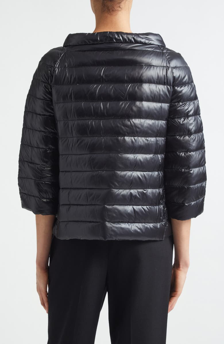 Herno Reversible Quilted Ultralight Nylon Crop Down Jacket, Alternate, color, Black To Chantilly