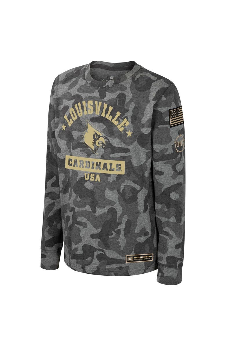 COLOSSEUM Youth Colosseum Camo Louisville Cardinals OHT Military Appreciation Dark Star Long Sleeve T-Shirt, Alternate, color, Camo