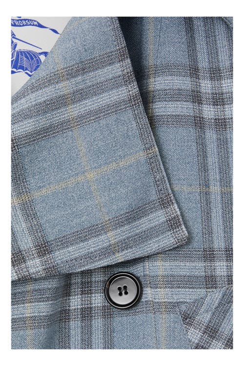 Shop Burberry Check Silk Blend Trench Jacket In Gale