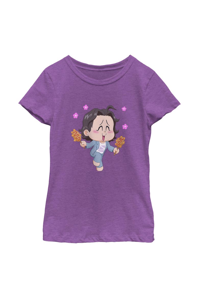 Girls KPop Demon Hunters Bobby Corn Dog T Shirt, Main, color, Purple Berry