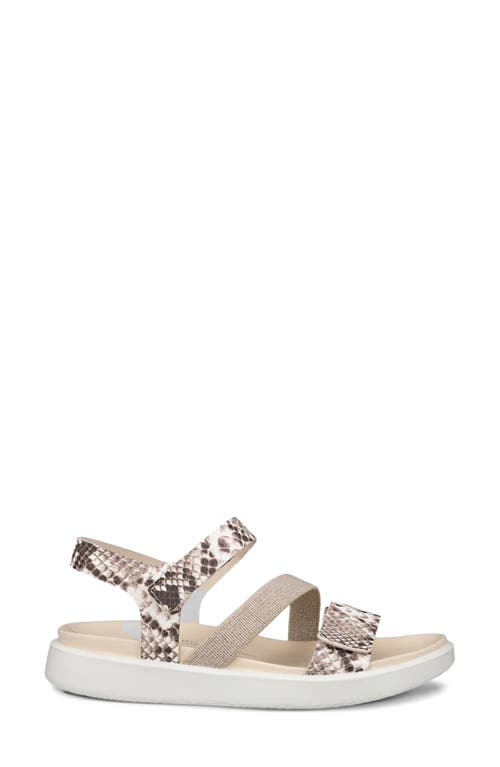 Ecco Flowt 2 Band Sandal In Moonrock/python