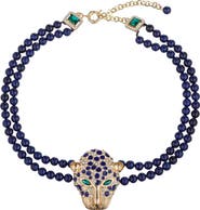 EYE CANDY LOS ANGELES Leopard Agate Beaded Necklace