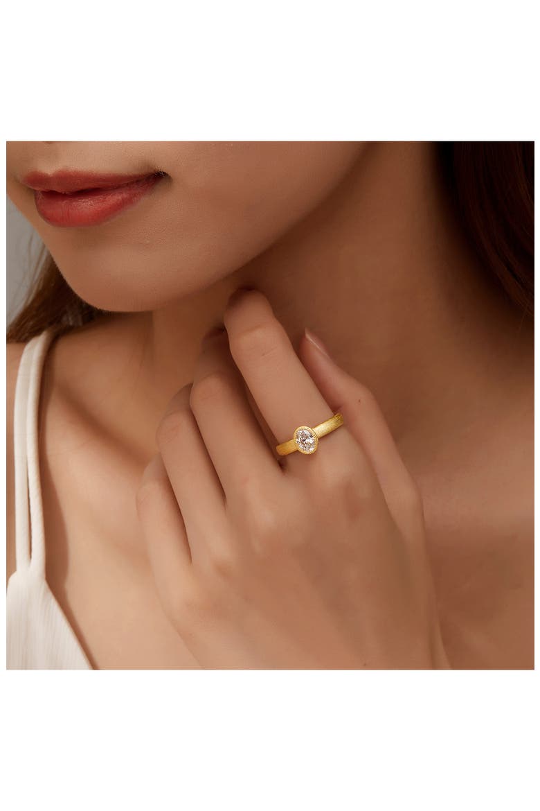 Oval Simulated Diamond Solitaire Ring, Alternate, color, WHITE