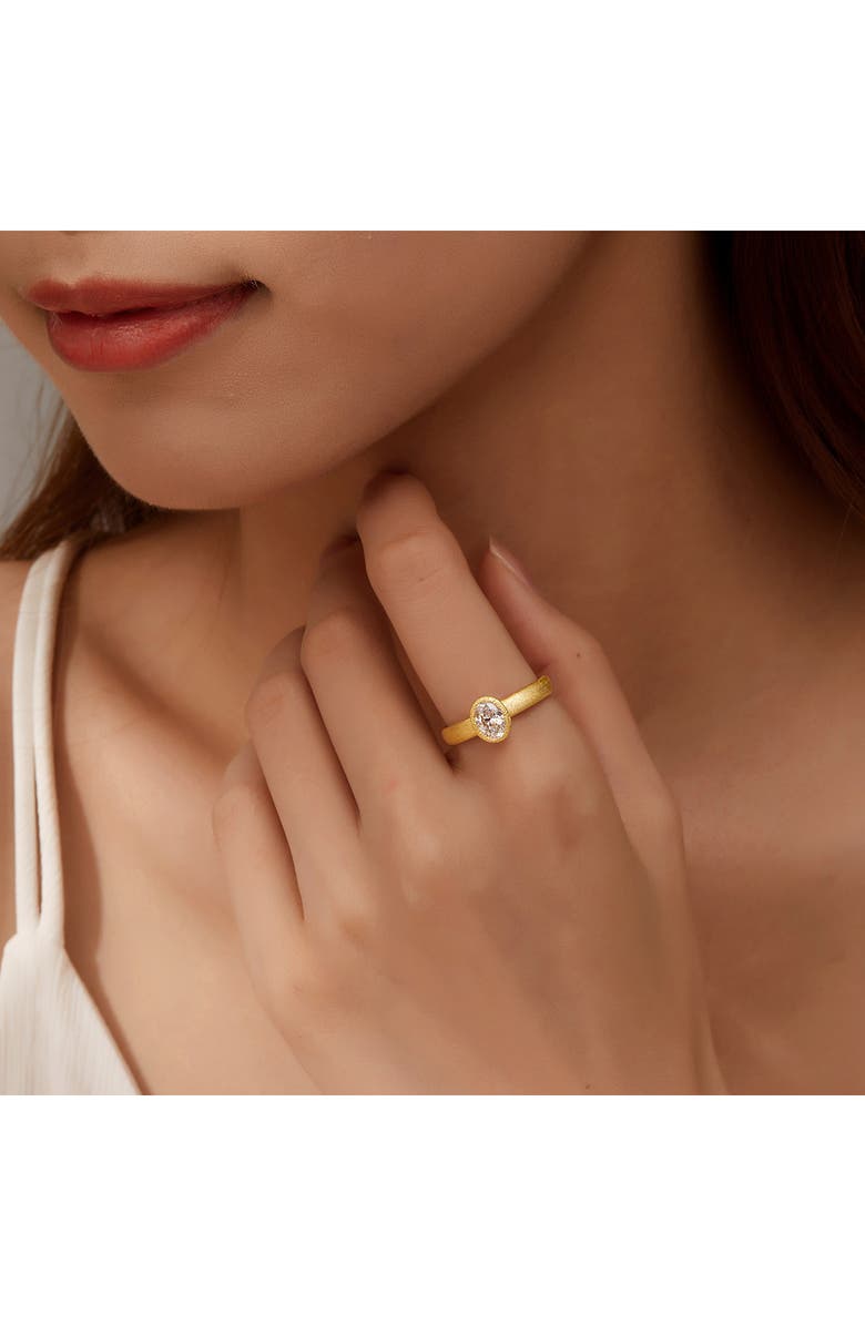 Lafonn Oval Simulated Diamond Solitaire Ring, Alternate, color, White