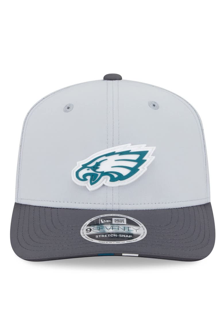 Men's New Era  Gray/Graphite Philadelphia Eagles 2025 NFL Training Camp 9SEVENTY Adjustable Hat, Alternate, color, Gray