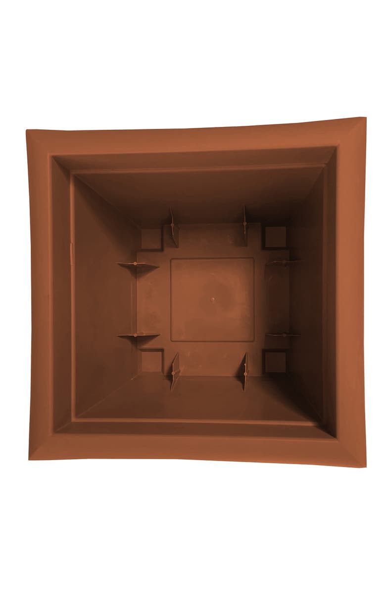 Bloem 15" Dayton Square Deck Planter, Terra Cotta, Alternate, color, Brown