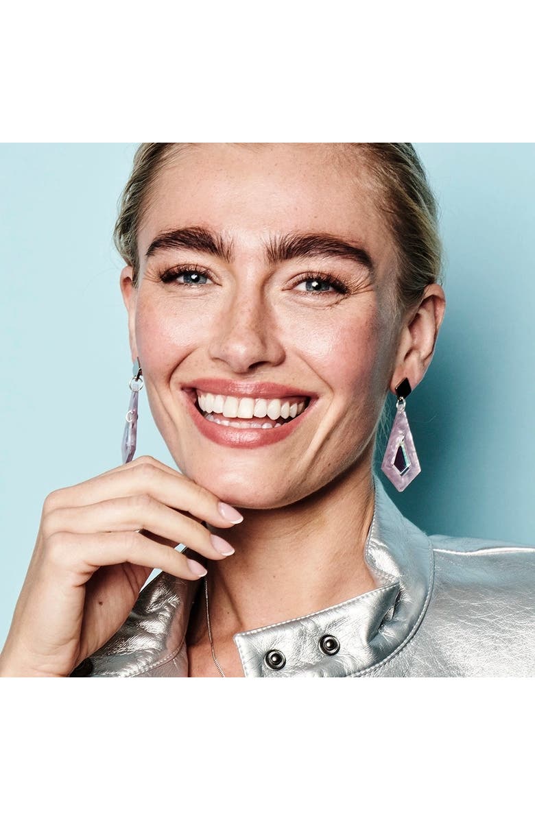 Toolally Art Deco Diamond Earrings - Mauve Pearl & Iridescent, Alternate, color, Mauve Pearl & Iridescent