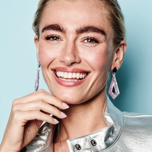 Toolally Art Deco Diamond Earrings In Multi