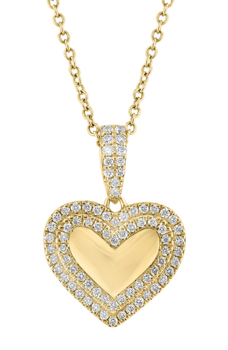 EFFY 14K Yellow Gold Diamond Heart Pendant Necklace - 0.3ct, Alternate, color, 