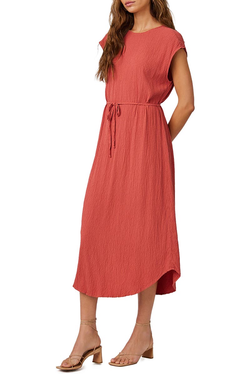 Bella Dahl Textured Cap Sleev Midi Dress, Alternate, color, 