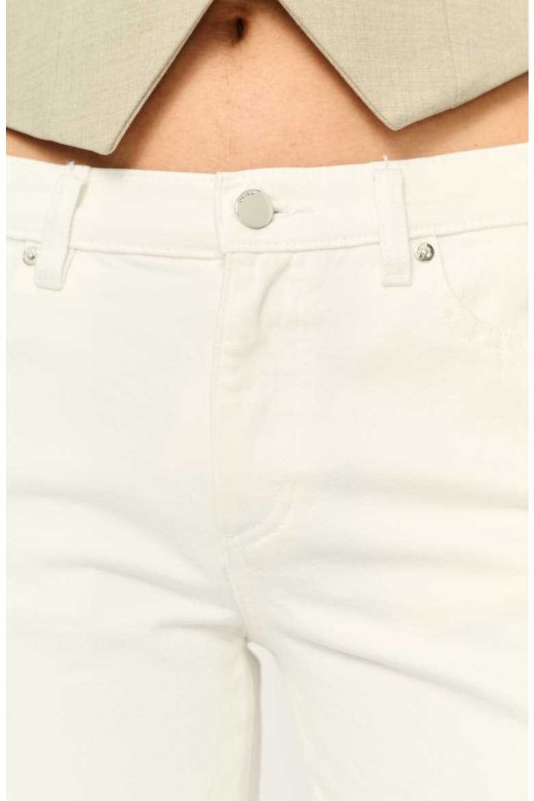 Drue Raw Hem Ankle Wide Leg Jeans, Alternate, color, WHITE