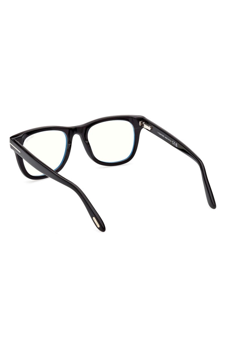 TOM FORD 50mm Square Optical Frames, Alternate, color, Shiny Black