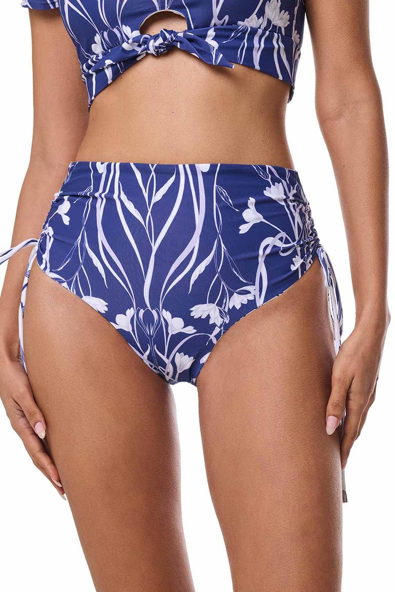 Women's Myrtle Reversible Ruche Swim Bottoms, UPF 50+ Sun Protection, Alternate, color, Future Dusk Reversible