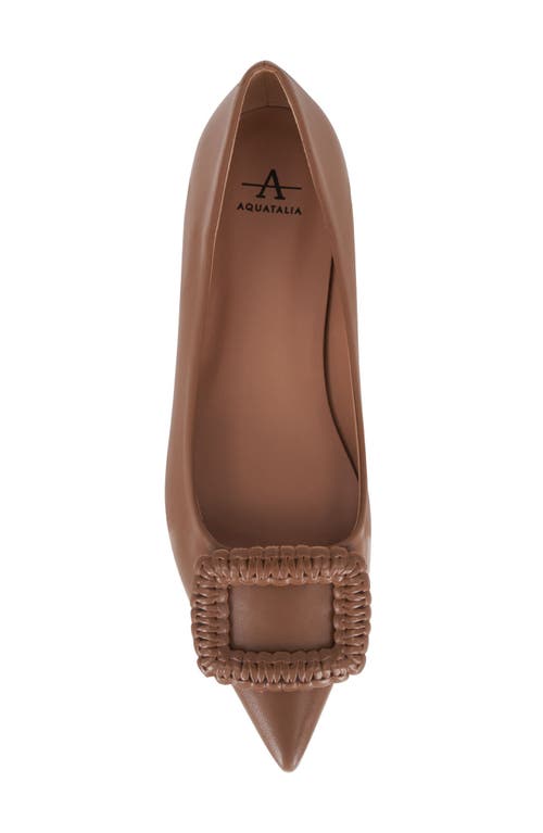 Aquatalia Jena Buckle Metallic Water Repellent Pointed Toe Flat