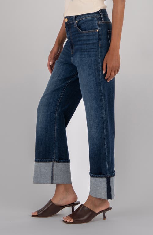 Kut From The Kloth Sienna Cuffed Hem Wide Leg Jeans In Blue