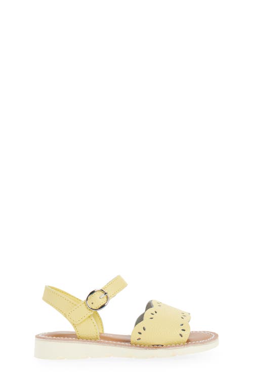 L'amour Kids' Ella Scalloped Ankle Strap Sandal In Yellow