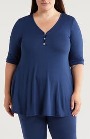 24seven Comfort Apparel Three-Button Tunic