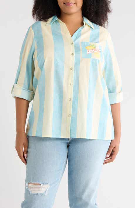DR2 by Daniel Rainn Postcard Tunic Button-Up Shirt