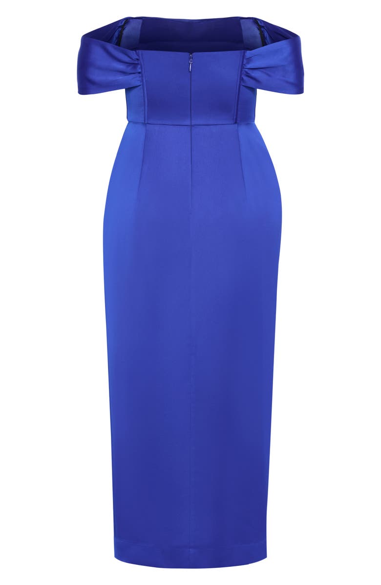 City Chic Forbidden Love Off the Shoulder Maxi Dress, Alternate, color, Ultra Blue