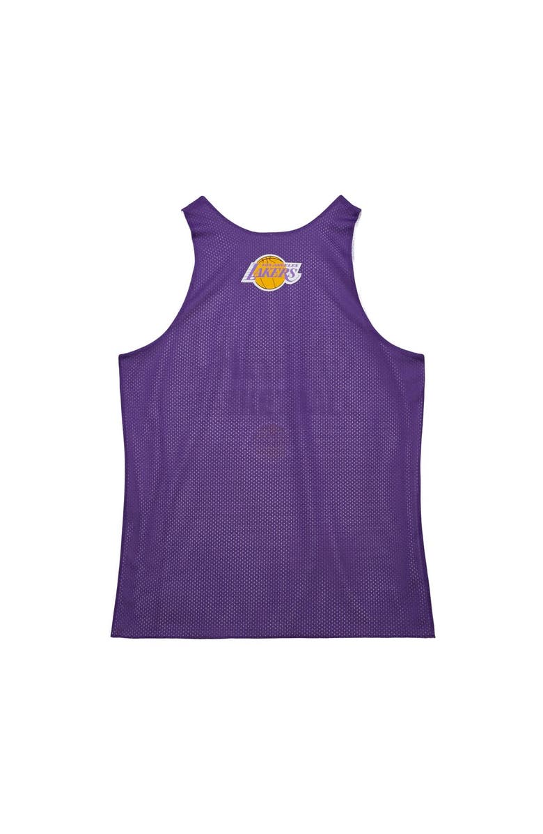 Mitchell & Ness Men's Mitchell & Ness Purple/White Los Angeles Lakers Hardwood Classics Reversible Mesh Practice Jersey, Alternate, color, 