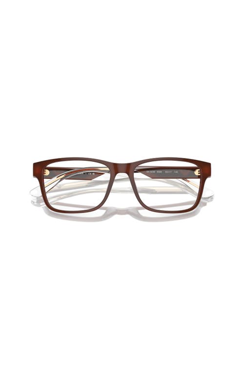 Emporio Armani 53mm Rectangle Optical Glasses In Brown