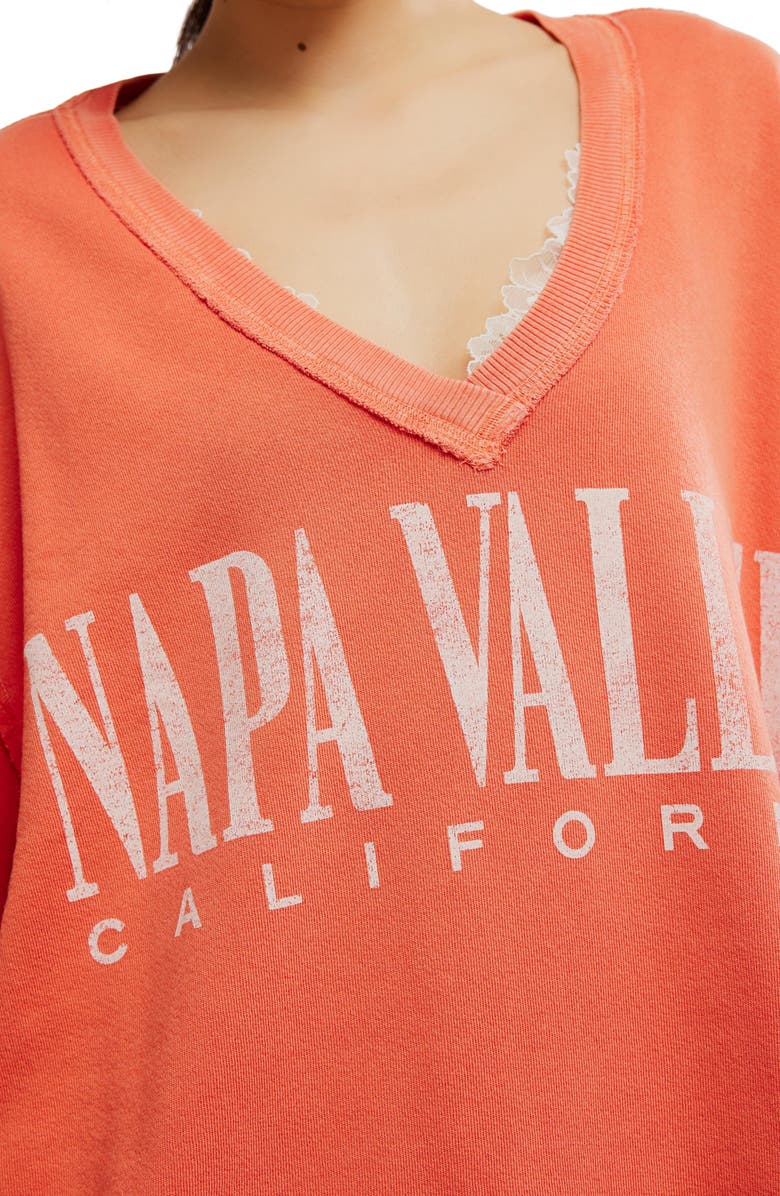 Free People WTF Venice Oversize Cotton Blend Graphic Sweatshirt, Alternate, color, Rose Sienna Combo