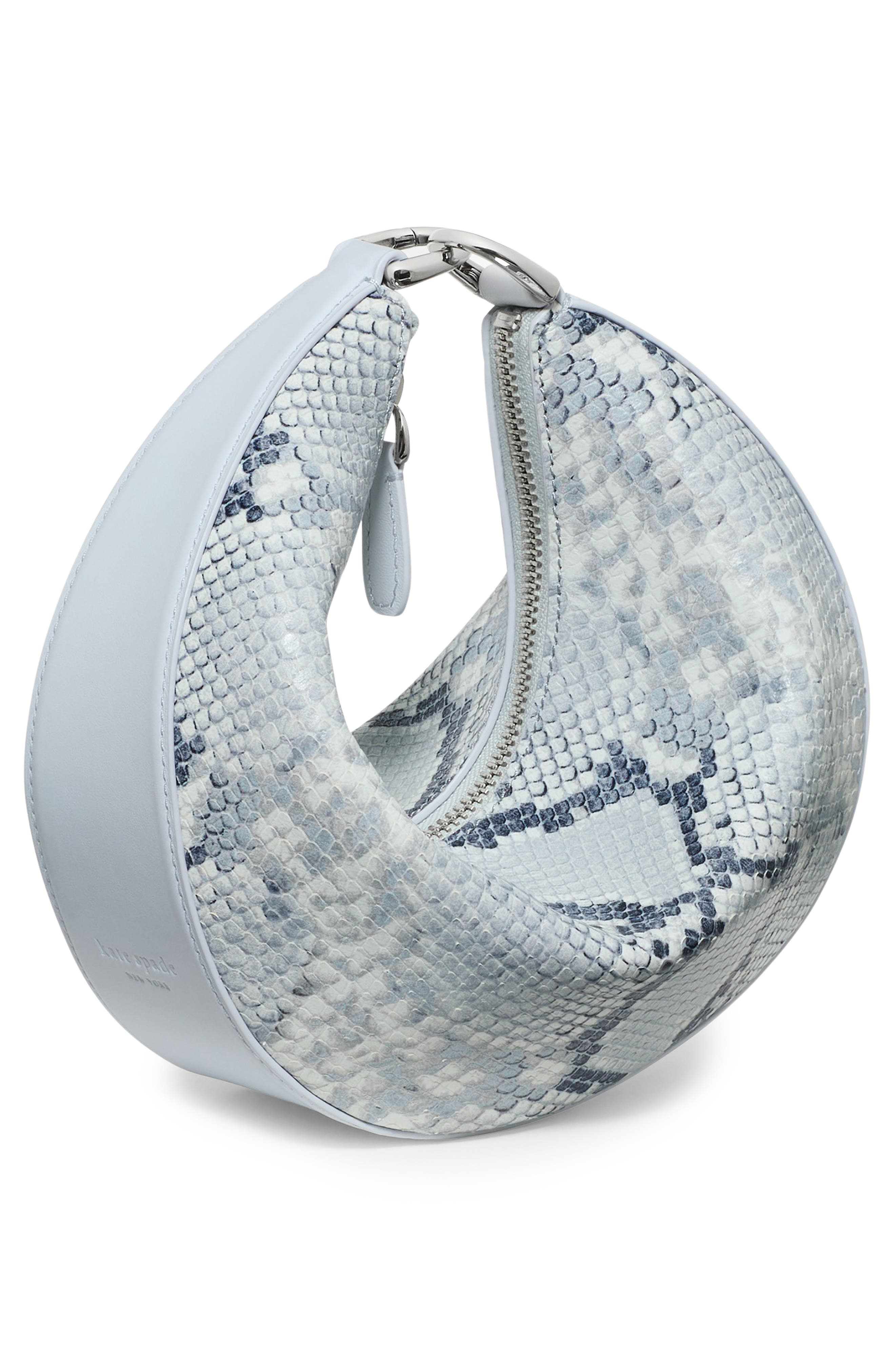 Kate Spade New York duo snakeskin embossed leather crossbody bag, Alternate, color, Pale Sapphirine