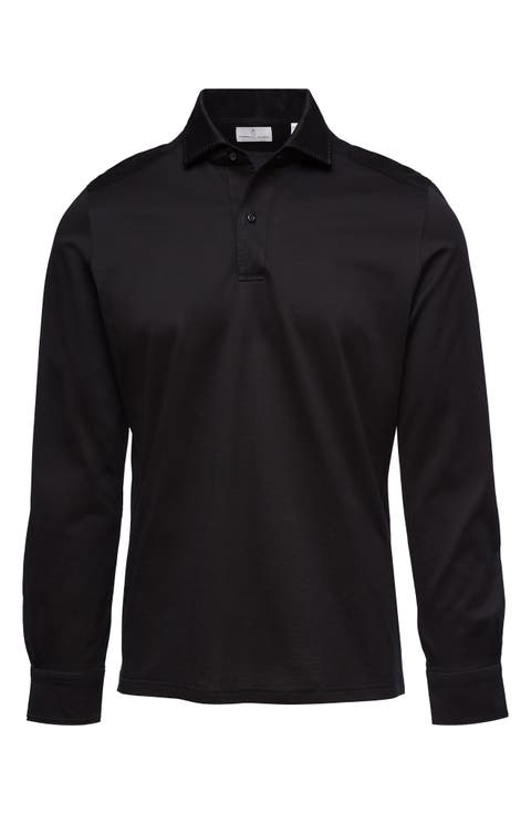 Jacquard Luxe Long Sleeve Polo