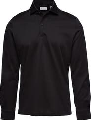 Emanuel Berg Jacquard Luxe Long Sleeve Polo