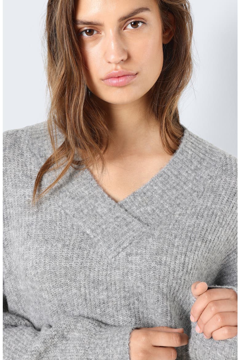 Balance Drop Shoulder V-Neck Sweater, Alternate, color, MEDIUM GREY MELANGE