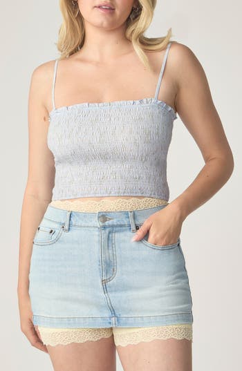 Florence By Mills Smocked Crop Camisole In Blue