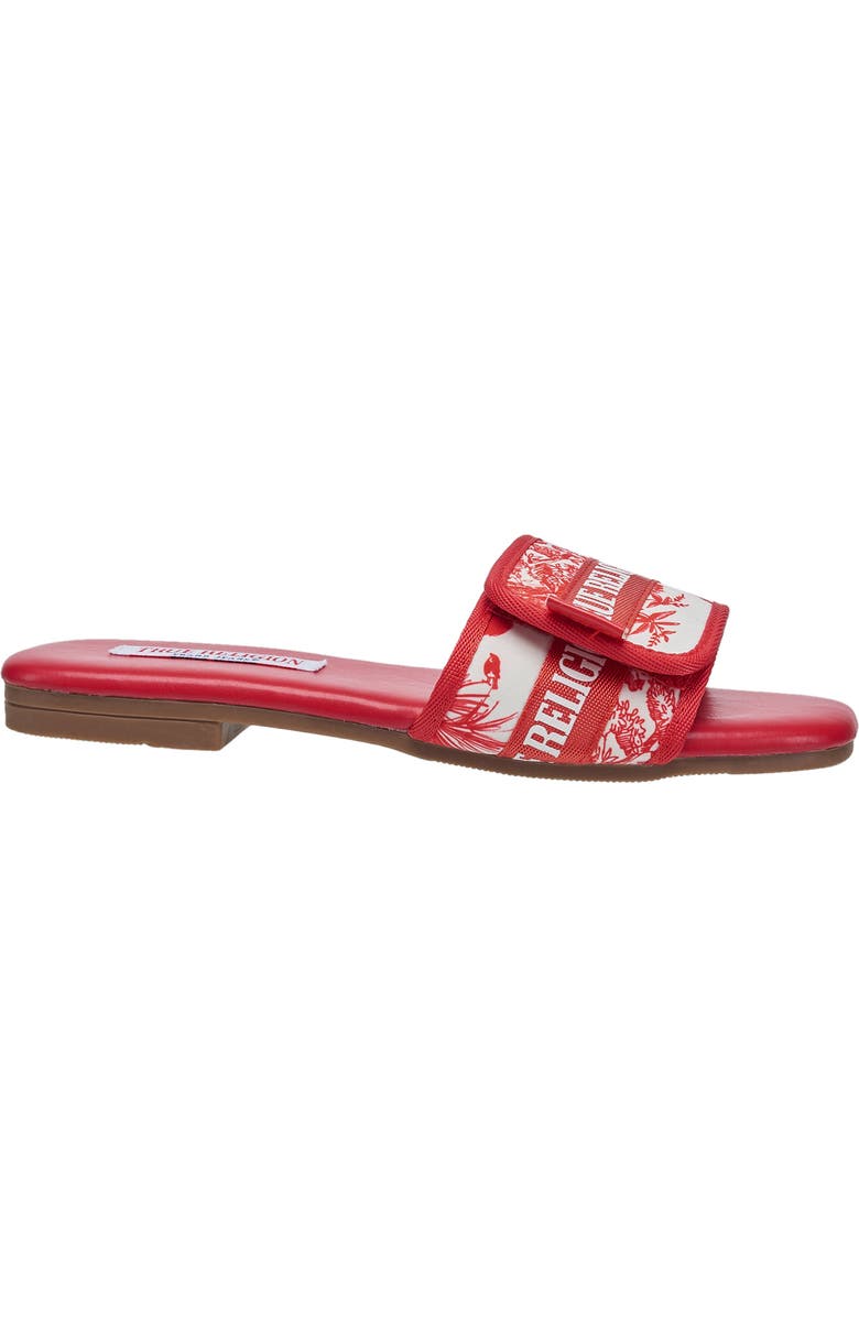 True Religion Missy Logo Adjustable Sandal, Alternate, color, Red