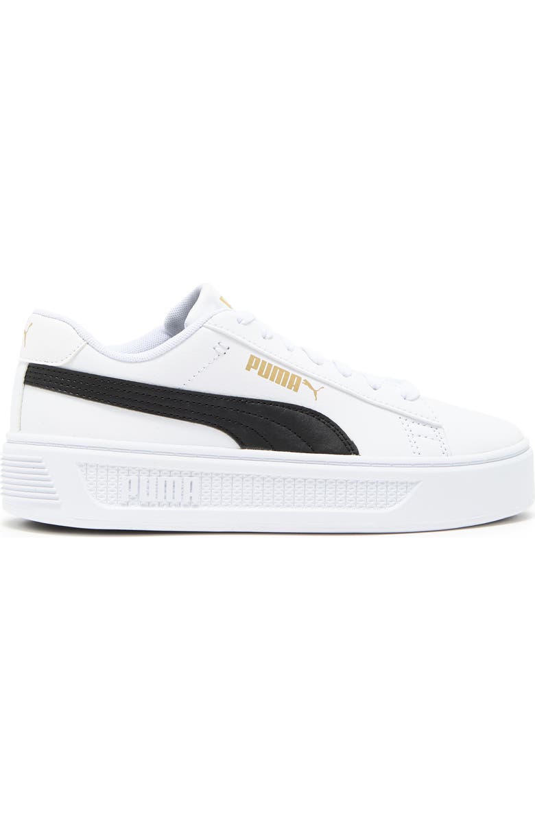 PUMA Smash V3 Platform Sneaker, Alternate, color, White-Black-Gold