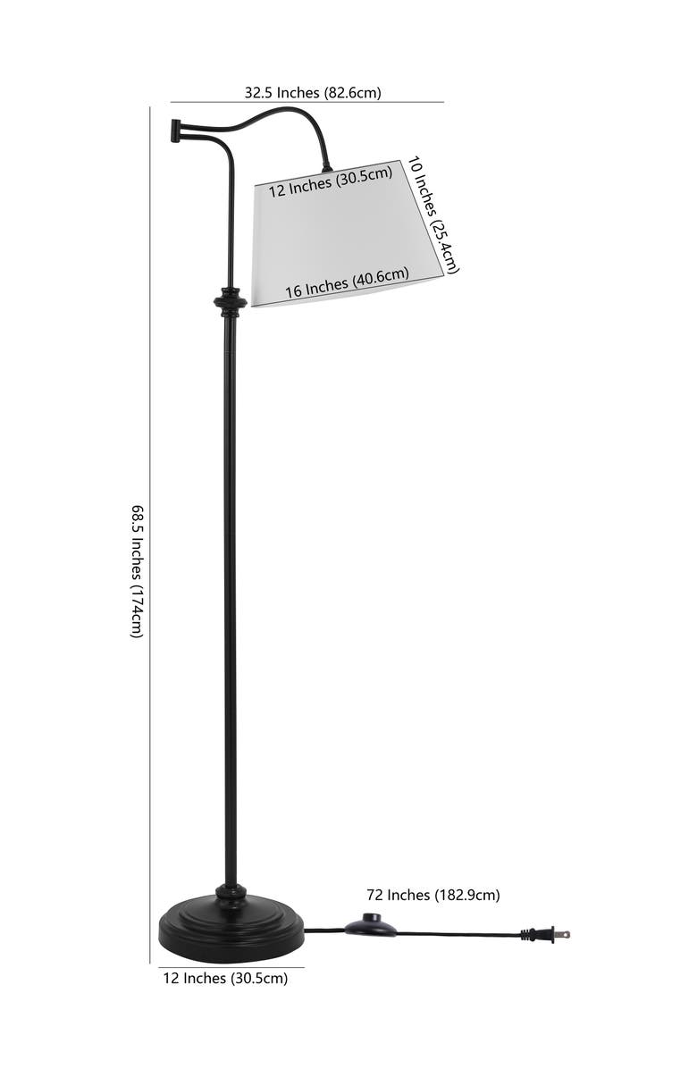 JONATHAN Y Jason 68.5" Metal Traditional Swing Arm LED Floor Lamp, Oil Rubbed Bronze, Alternate, color, Oil Rubbed Bronze
