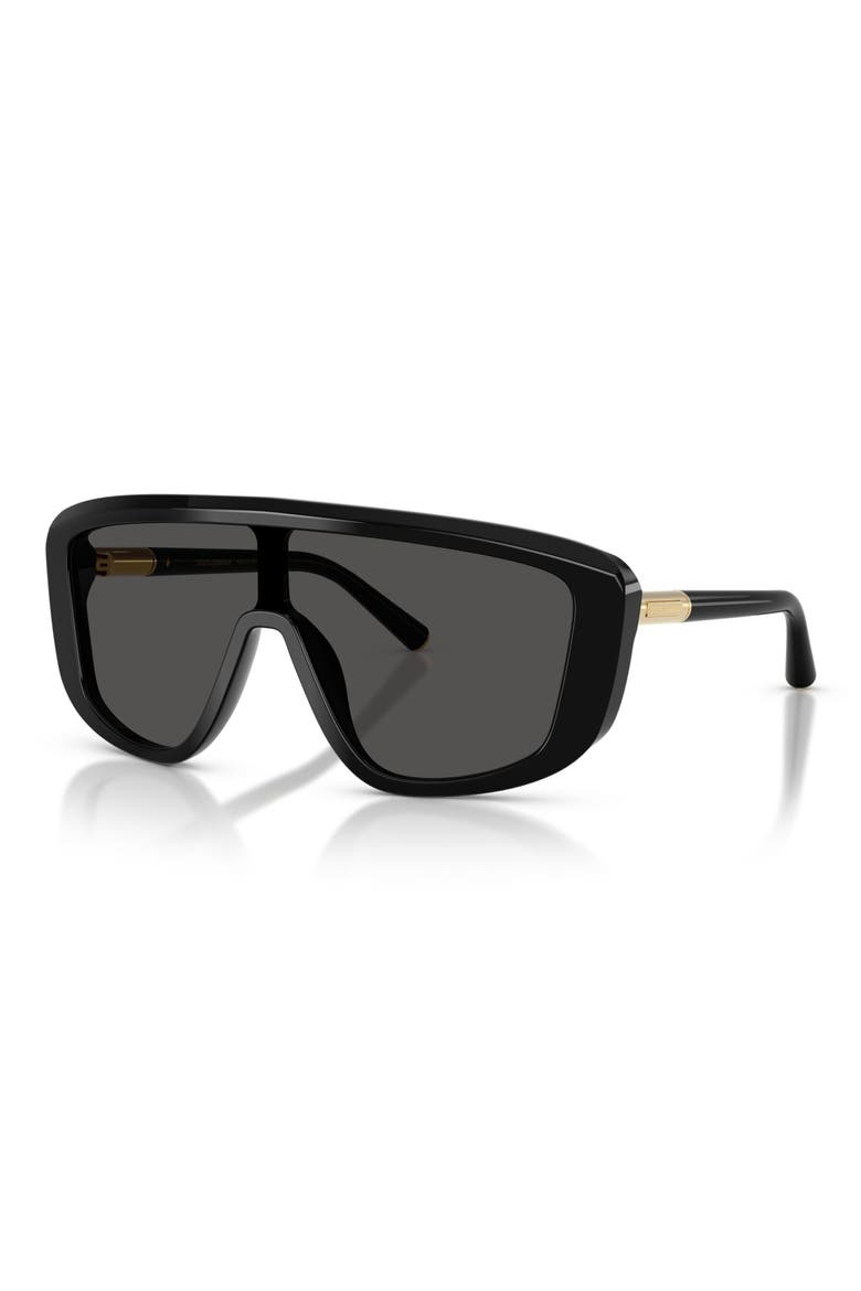 128mm Rectangular Shield Sunglasses, Alternate, color, BLACK / DARK GREY