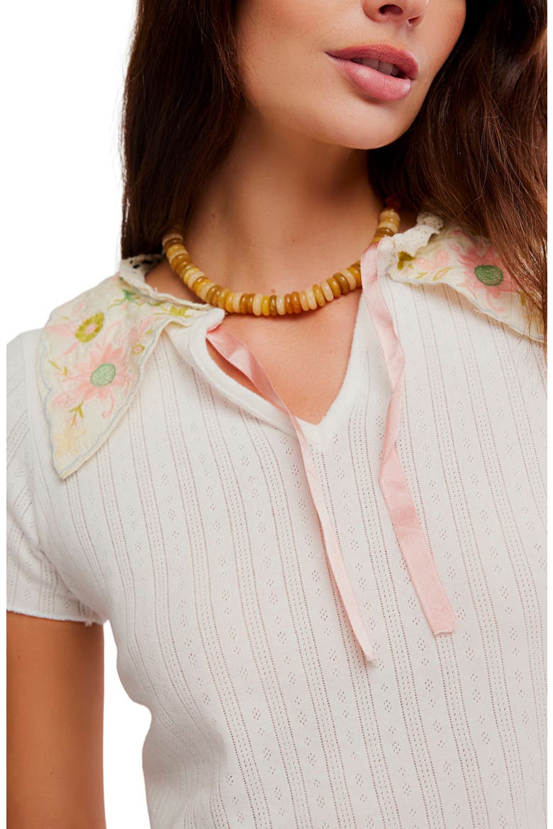 Sol Collared Pointelle T-Shirt, Alternate, color, CLEAN IVORY