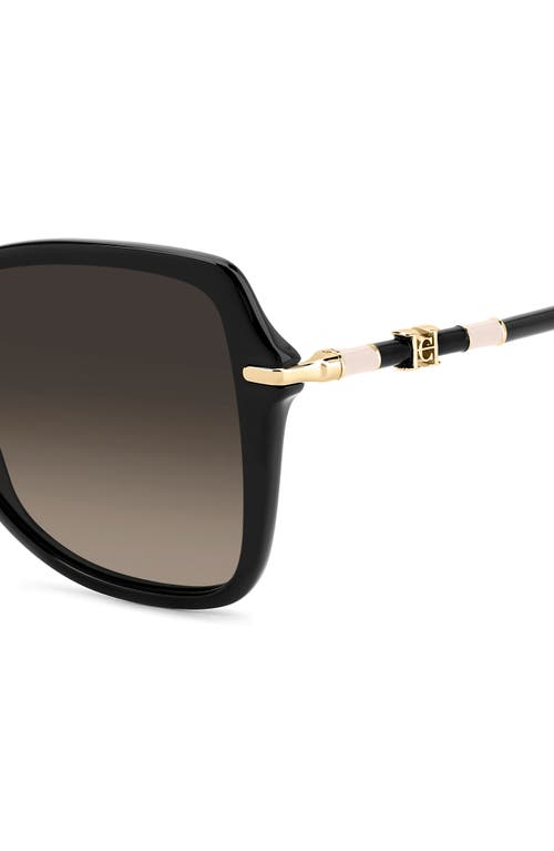 Carolina Herrera Her 56mm Gradient Butterfly Sunglasses In Black