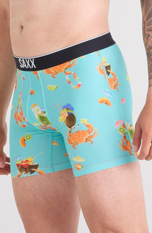 Saxx Volt Mesh Boxer Briefs In Crab Cocktail-turquoise