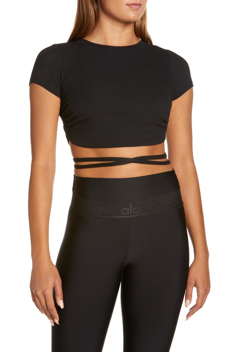 Alo Manifest Rib Wrap Crop Top, Main, color, 