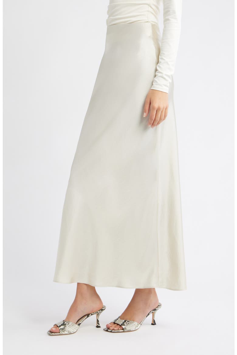 Satin Maxi Skirt, Alternate, color, IVORY DOVE