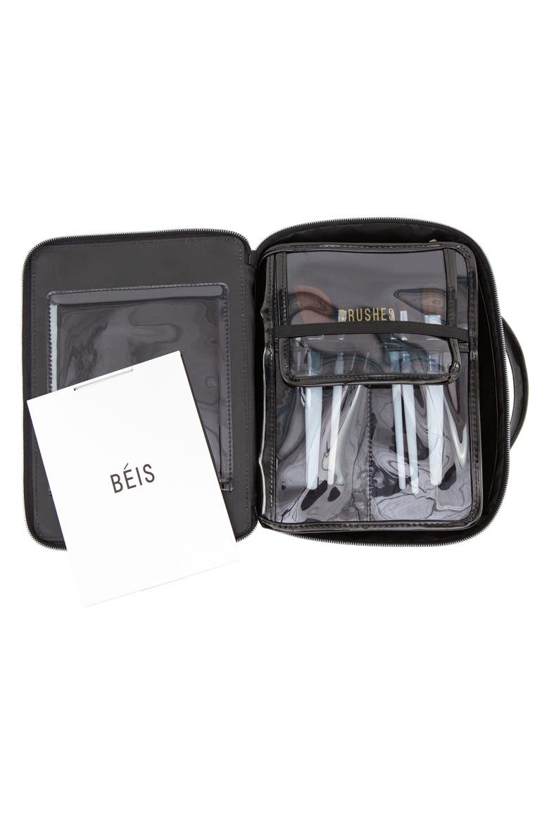 Travel Cosmetics Case, Alternate, color, BLACK