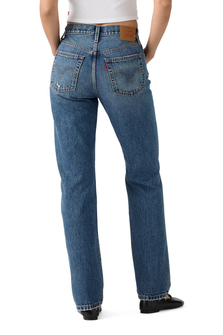 501® Original Ripped Straight Leg Jeans, Alternate, color, NATURAL STYLE