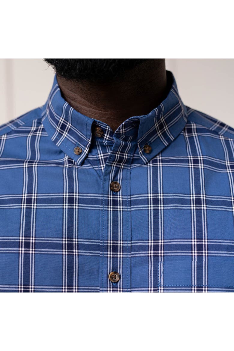 Men's Organic Stretch Poplin Shirt, Alternate, color, Dark Blue Homeroom Plaid