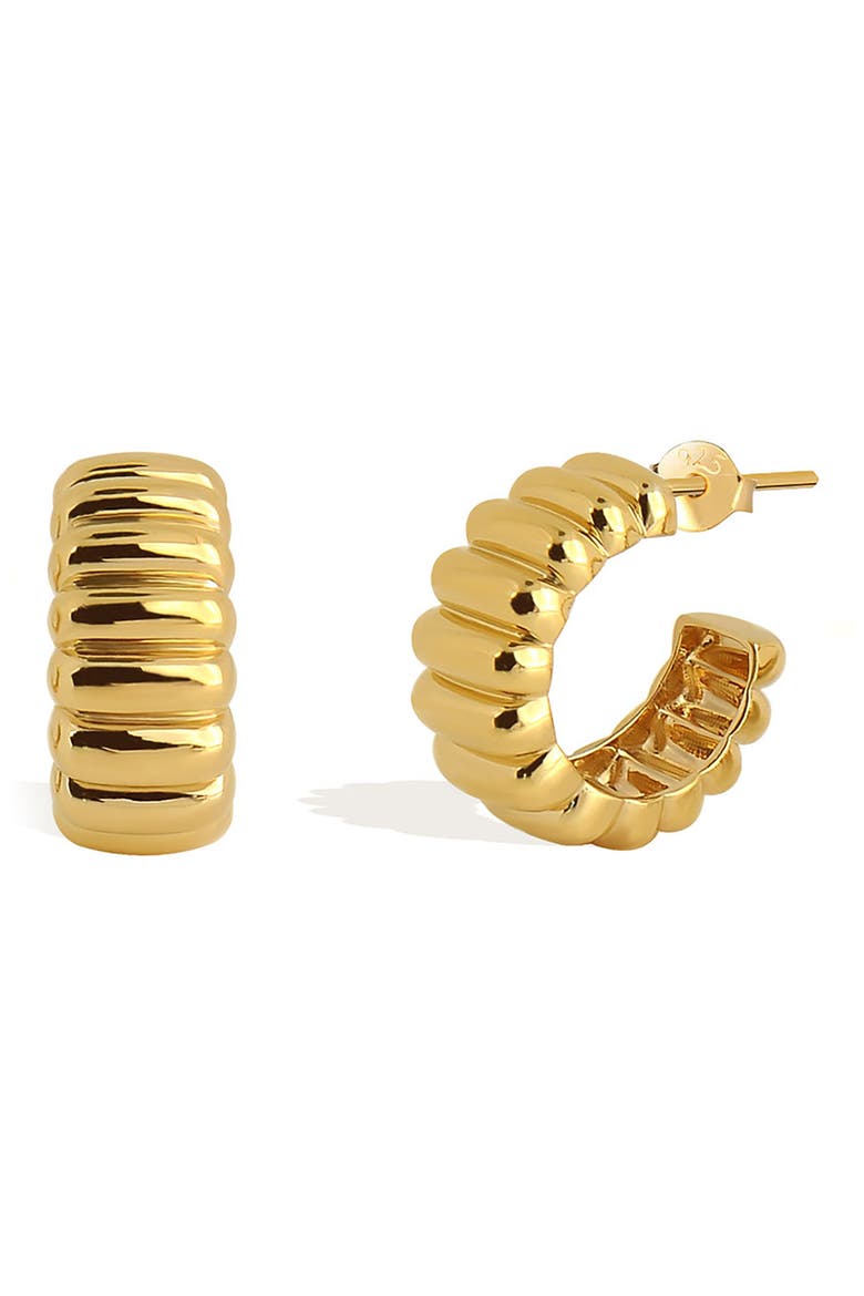 Coiled Huggie Hoop Earrings, Main, color, GOLD